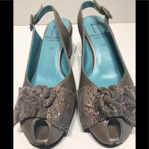 Thierry Rabotin taupe mid wedge sling with bow